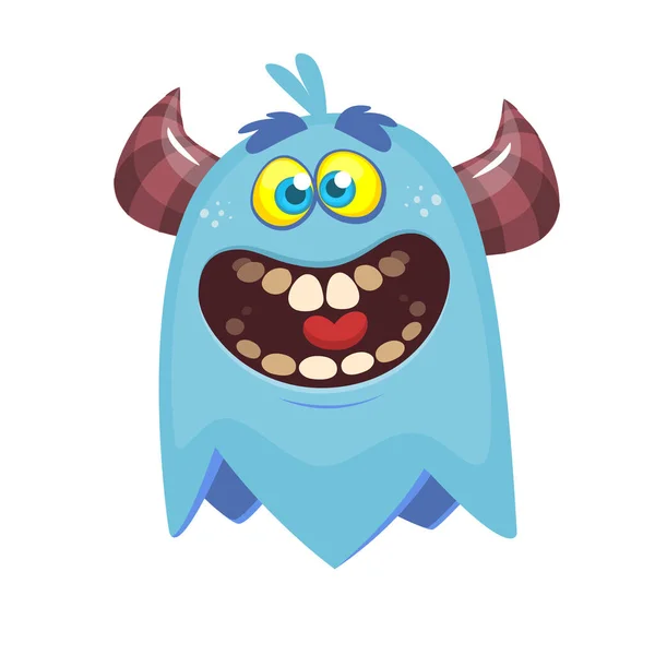 Tekenfilm Gelukkig Monster Halloween Illustratie Van Opgewonden Monster Vecto — Stockvector