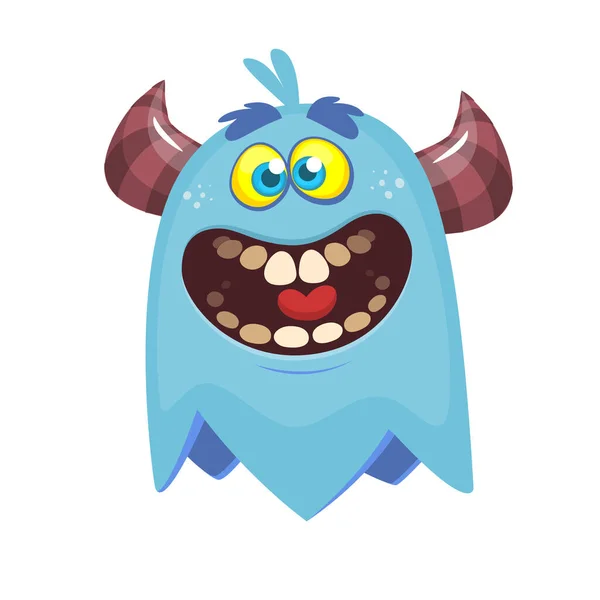 Cartoon Glückliches Monster Halloween Illustration Von Aufgeregten Monster Vecto — Stockvektor