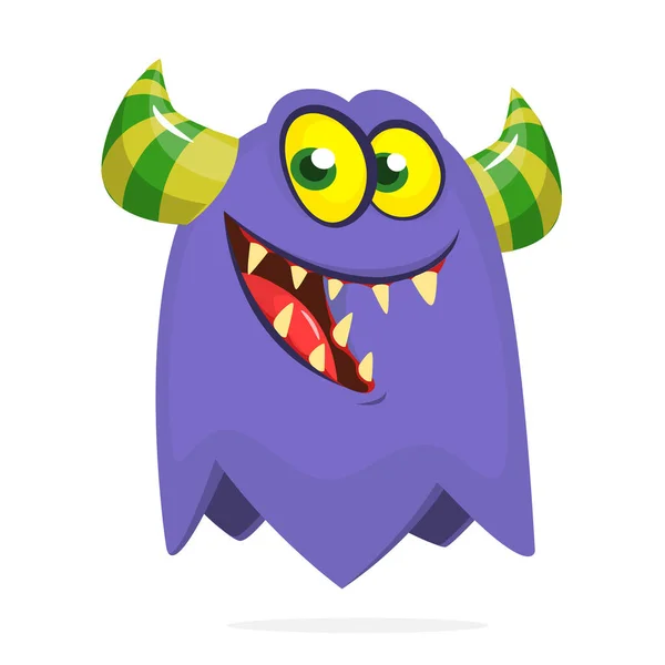 Dibujos Animados Monstruo Feliz Ilustración Halloween Monstruo Excitado Vecto — Archivo Imágenes Vectoriales