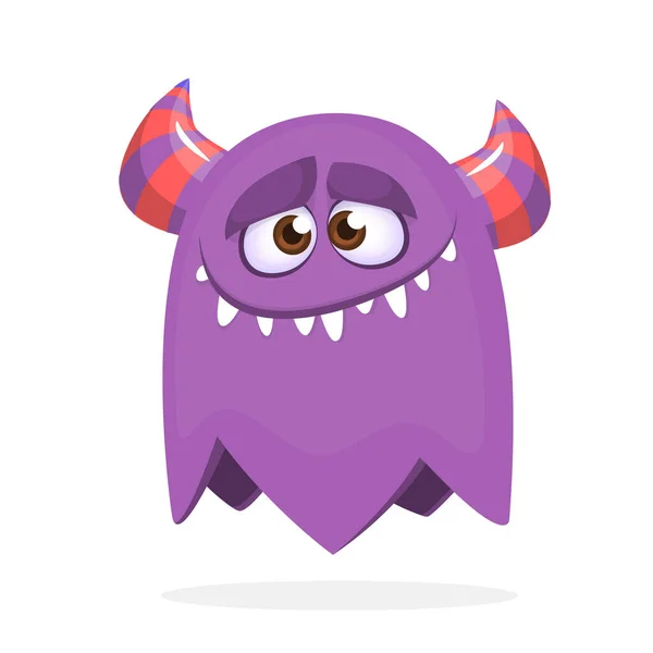 Tekenfilm Gelukkig Monster Halloween Illustratie Van Opgewonden Monster Vecto — Stockvector