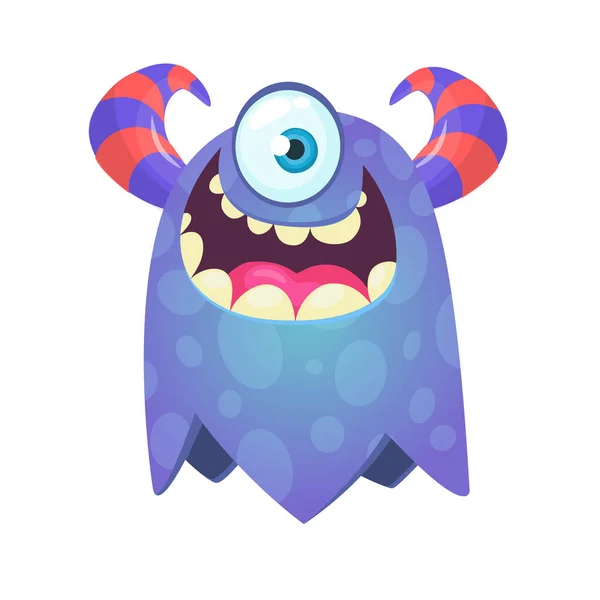 Cartoon Gelukkig Een Oog Monster Cyclopen Halloween Illustratie Van Opgewonden — Stockvector