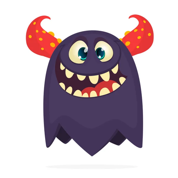 Cartoon Glückliches Monster Halloween Illustration Von Aufgeregten Monster Vecto — Stockvektor