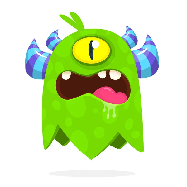 Cartoon Boos Een Oog Monster Cyclopen Halloween Illustratie Van Opgewonden — Stockvector