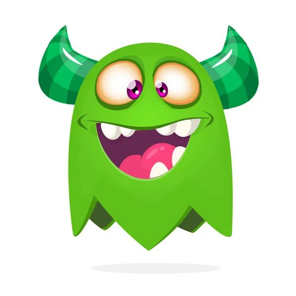 Cartoon Glückliches Monster Halloween Illustration Von Aufgeregten Monster Vecto — Stockvektor