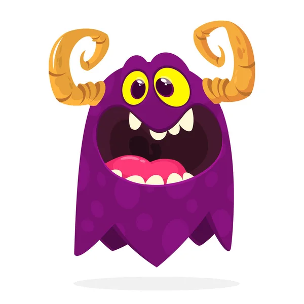 Tekenfilm Boos Monster Halloween Illustratie Van Eng Klein Monster — Stockvector