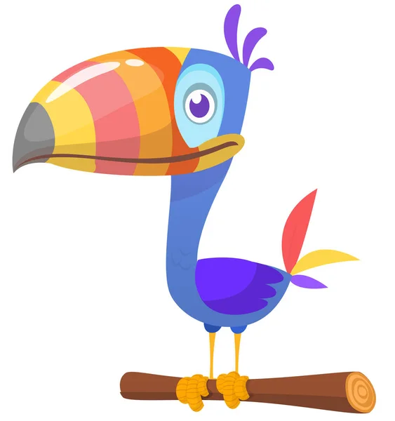 Grappige Toekan Cartoon Vector Vogel Illustratie — Stockvector