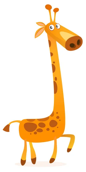 Desenho Desenho Animado Girafa Engraçado Ilustração Vetorial Isolada —  Vetores de Stock