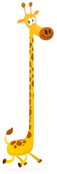 Rolig Giraff Tecknad Design Vektorillustration Isolerad — Stock vektor