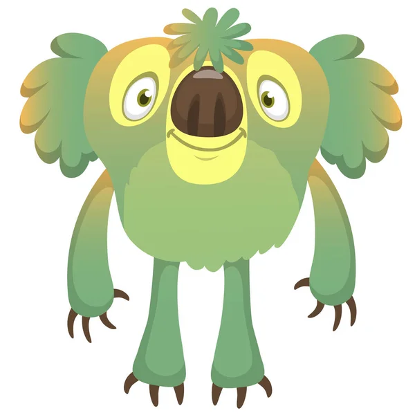 Funny Cartoon Koala Bear Character Vector Illustration Isolated — Stock Vector