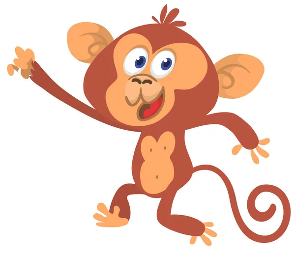 Cute Cartoon Monkey Chimpanzee Vector Illustration Isolated — Stock Vector