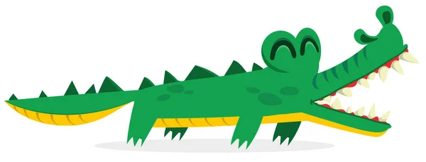 Tecknad Krokodil Karaktär Vektorillustration Isolerad — Stock vektor