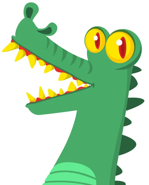 Zeichentrickfigur Krokodil Vektorabbildung Isoliert — Stockvektor