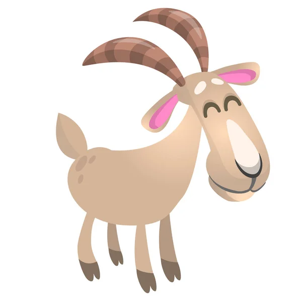 Vector Illustration Cute Goat Cartoon — Stock Vector