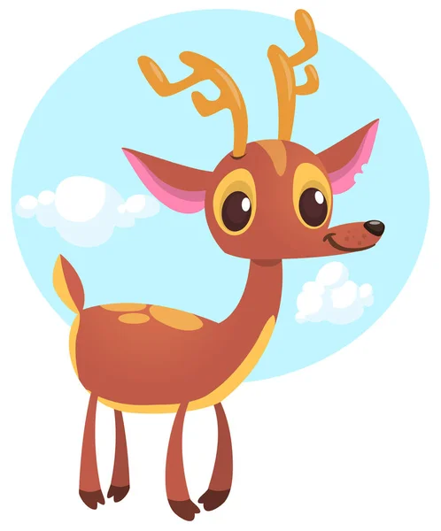 Cartoon Deer Character Illustration Vector Design Isolated — Stockvektor