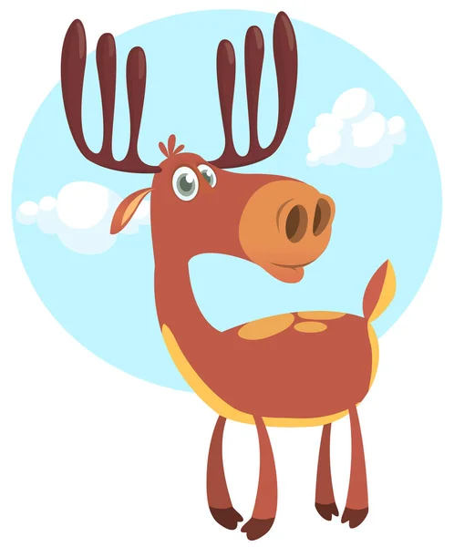 Cartoon Deer Character Illustration Vector Design Isolated — Stok Vektör