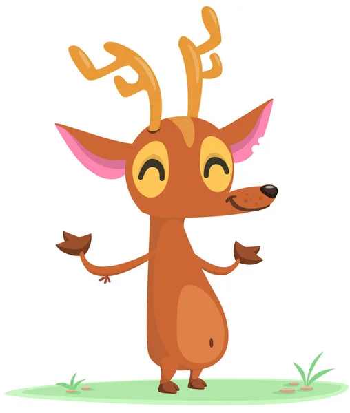 Cartoon Deer Character Illustration Vector Design Isolated —  Vetores de Stock