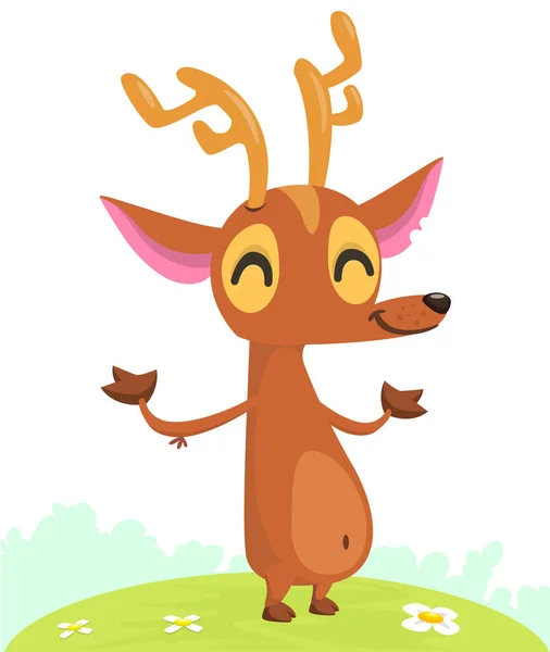 Cartoon Deer Character Illustration Vector Design Isolated — Stock Vector