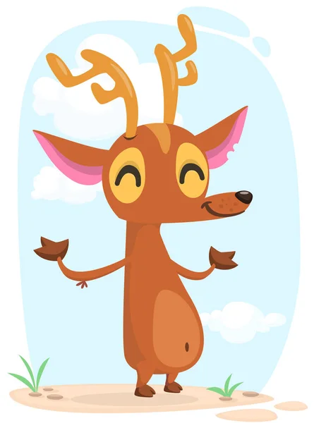 Cartoon Deer Character Illustration Vector Design Isolated — Image vectorielle