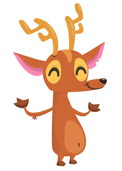 Cartoon Deer Character Illustration Vector Design Isolated — Stock Vector
