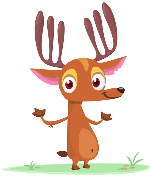 Cartoon Deer Character Illustration Vector Design Isolated — Stock Vector