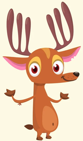 Cartoon Deer Character Illustration Vector Design Isolated — Stock Vector