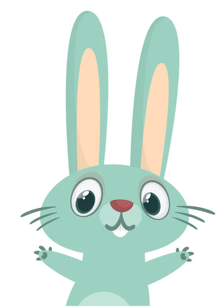 Funny Bunny Rabbit Cartoon Vector Rabbit Illustration Isolate —  Vetores de Stock