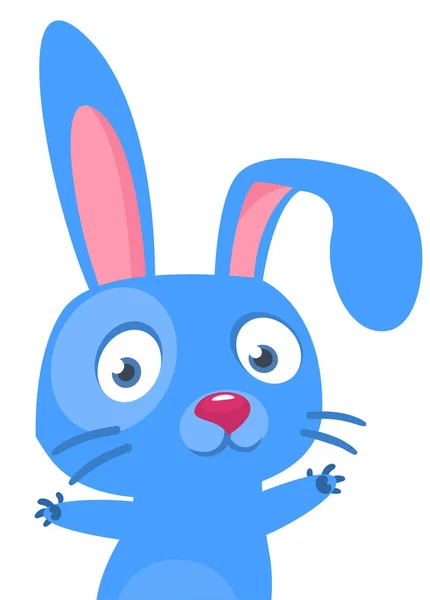 Happy Cute Bunny Cartoon Easter Vector Rabbit Illustration Isolate — Stockvector