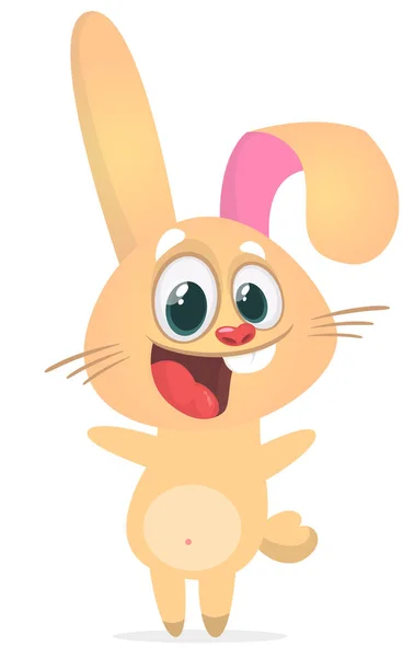 Happy Cute Bunny Cartoon Easter Vector Rabbit Illustration Isolate — стоковый вектор