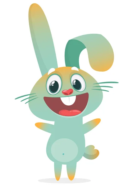 Happy Cute Bunny Cartoon Easter Vector Rabbit Illustration Isolate — Διανυσματικό Αρχείο