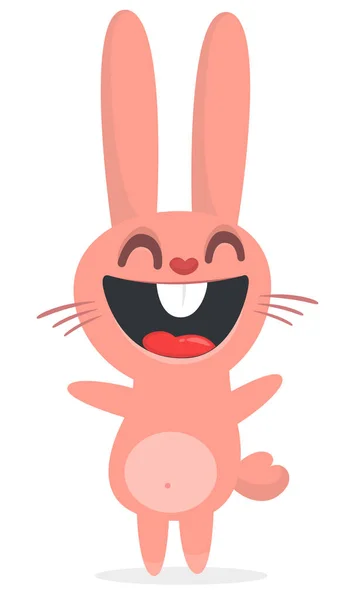 Happy Cute Bunny Cartoon Easter Vector Rabbit Illustration Isolate — Stockvector