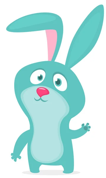 Щасливий Милий Кролик Мультфільм Великдень Векторні Ілюстрації Кролика Ізольовані — стоковий вектор