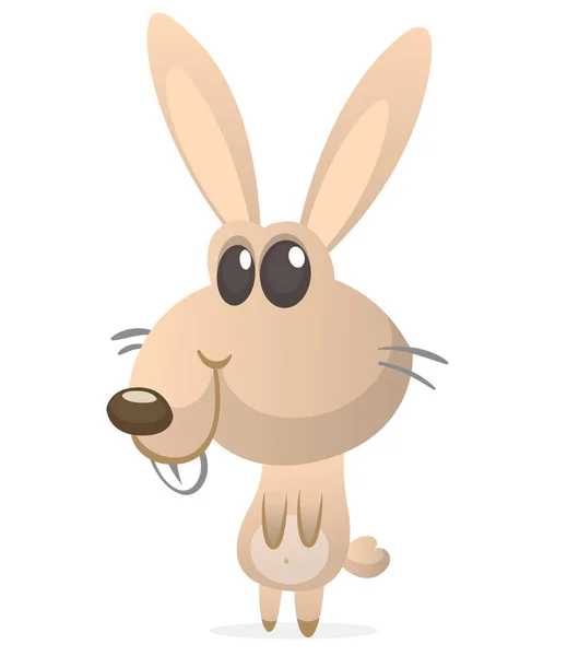 Happy Cute Bunny Cartoon Easter Vector Rabbit Illustration Isolate — Stockový vektor