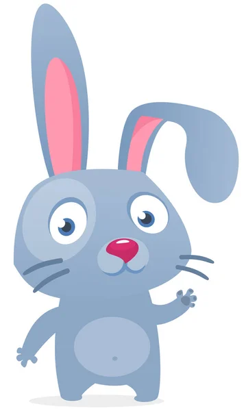 Happy Cute Bunny Cartoon Vector Rabbit Illustration Isolate —  Vetores de Stock