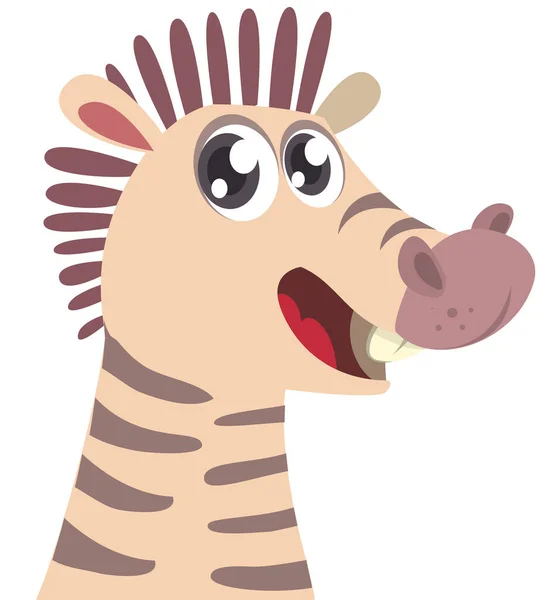 Cartoon Illustration Zebra Vector Character Illustration Children Book — Image vectorielle