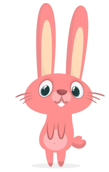 Happy Cute Bunny Cartoon Easter Vector Rabbit Illustration Isolate — стоковый вектор