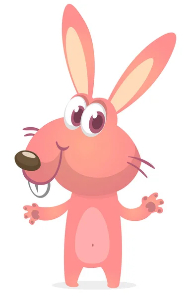 Funny Bunny Rabbit Cartoon Vector Rabbit Illustration Isolate — 스톡 벡터
