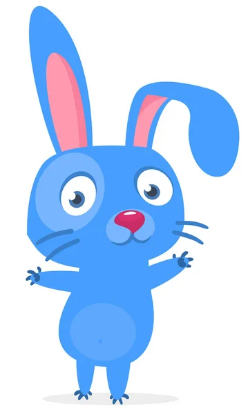 Happy Cute Bunny Cartoon Vector Rabbit Illustration Isolate —  Vetores de Stock