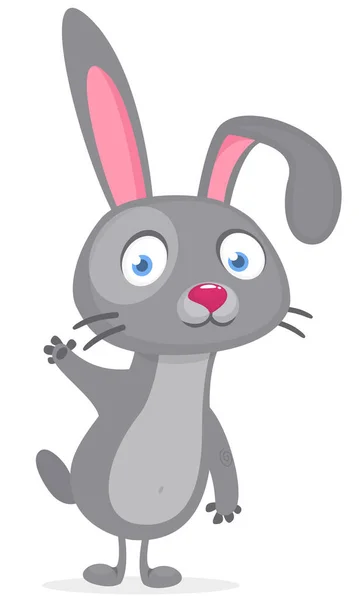 Happy Cute Bunny Cartoon Easter Vector Rabbit Illustration Isolate — Stock Vector