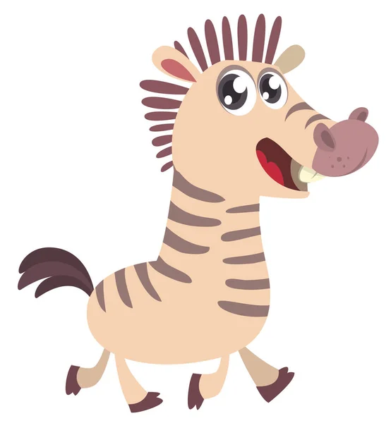 Cartoon Illustration Zebra Vector Character Illustration Children Book — Image vectorielle