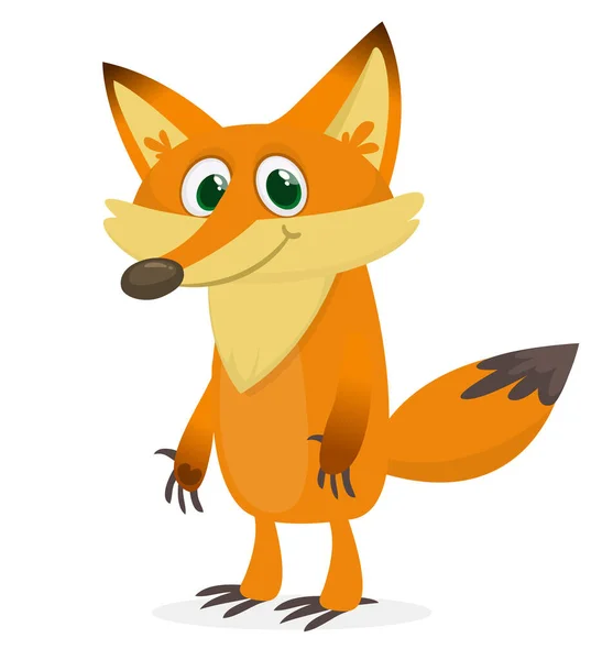 Cute Cartoon Fox Character Vector Illustratio — Stock vektor