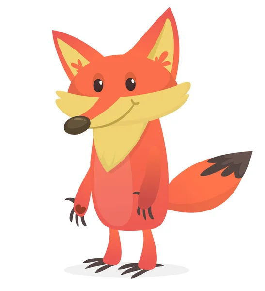 Cute Cartoon Fox Character Vector Illustratio —  Vetores de Stock