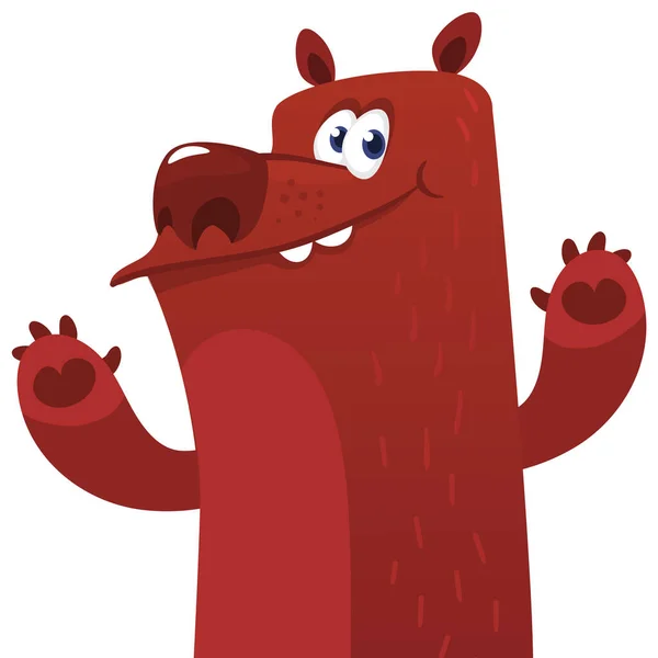漫画面白いクマのキャラクターデザイン 褐色熊分離のベクトル図 — ストックベクタ