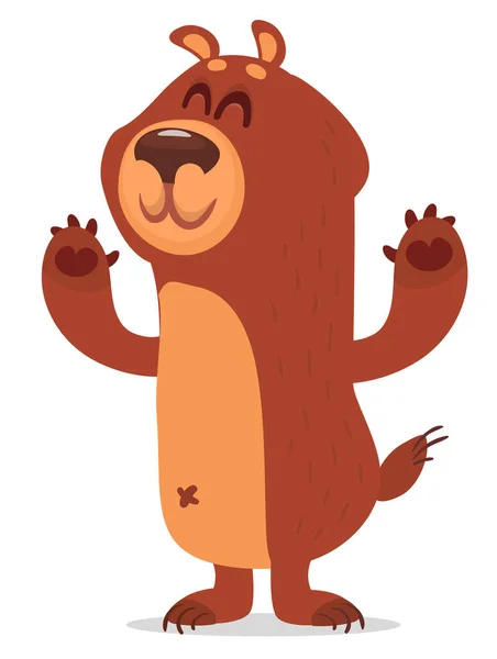 Cartoon Funny Bear Character Design Vector Illustration Brown Bear Isolated — ストックベクタ