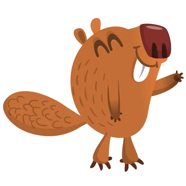 Cartoon Beaver Animal Brown Cute Beaver Character Design Vector Illustration — Stockový vektor