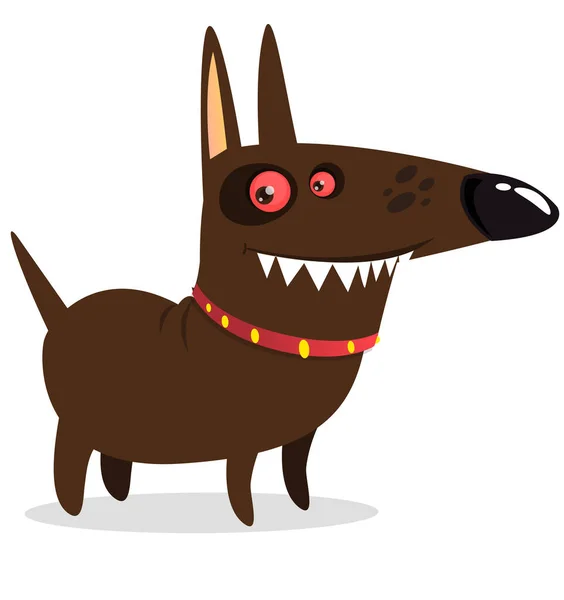 Cartoon Security Guard Dog Breed Bullterrier Vector Illustration Isolated — Stockvector