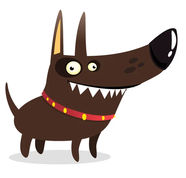 Cartoon Security Guard Dog Breed Bullterrier Vector Illustration Isolated — Vetor de Stock