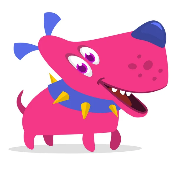Cartoon Funny Dog Wearing Collar Vector Illustration Isolated — Image vectorielle