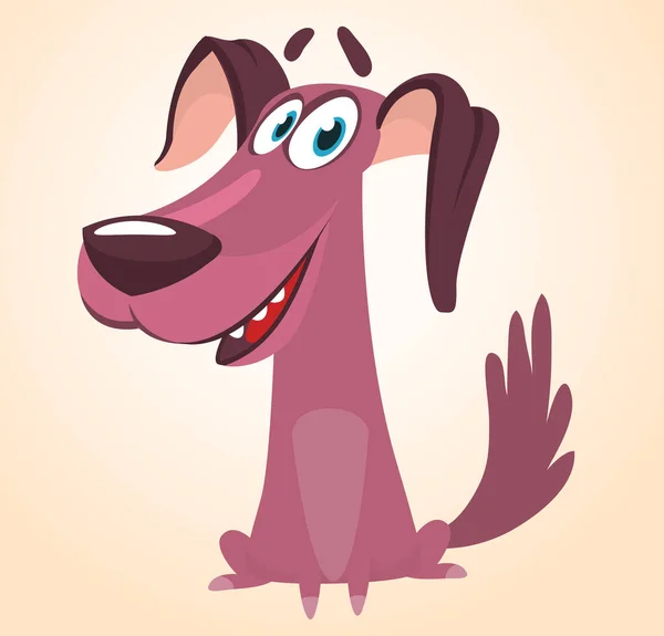 Cute Cartoon Funny Dog Vector Illustration Isolated —  Vetores de Stock