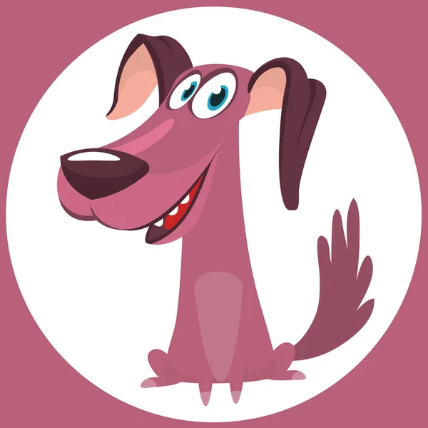 Cute Cartoon Funny Dog Vector Illustration Isolated — Stok Vektör