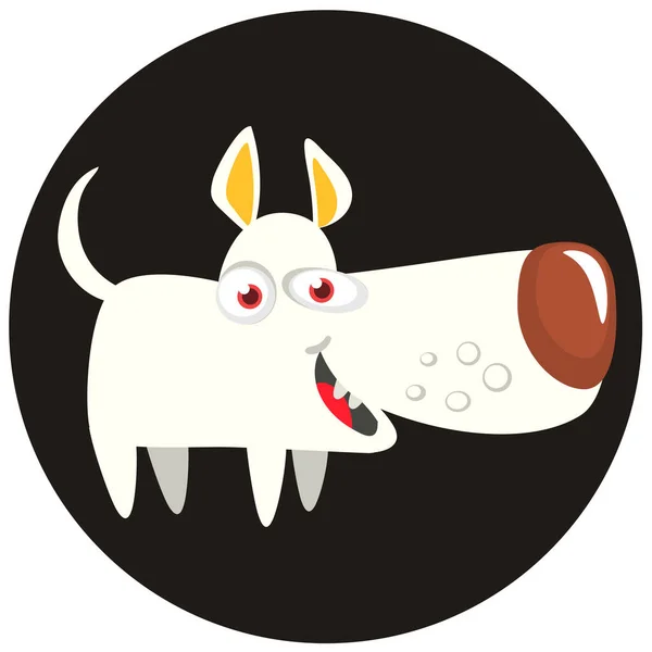 Cute Cartoon Funny Dog Jack Russel Terrier Vector Illustration Isolated — Stockvector
